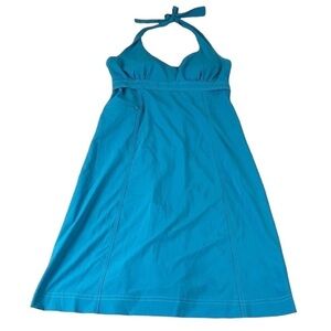 Athleta Halter Turquoise POCKETS Casual Summer Dress